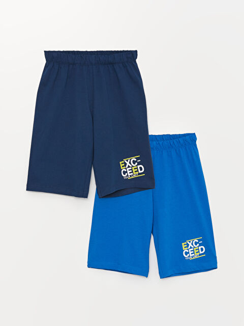 LCW Kids Elasticated Waist Printed Boys' Pyjama Shorts 2 Pack - S3DE98Z4-JVH
