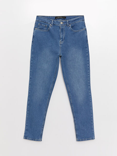 LCW Modest Women's Mom Fit Plain Jeans - S3DF39Z8-311