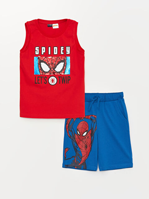LCW Kids Ensemble Athlète et Shorts Imprimé Spider-Man à Col Rond pour Garçon - S3DH31Z4-HMW