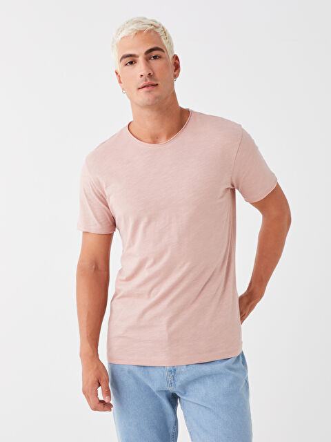 XSIDE Crew Neck Short Sleeve Men's T-Shirt - S3DH33Z8-JLY