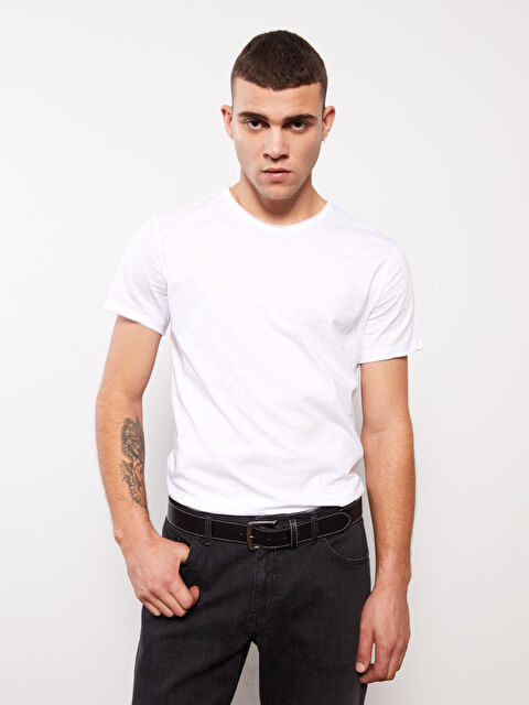 XSIDE T-shirt à Manches Courtes pour Hommes avec Col Rond - S3DH33Z8-K7U