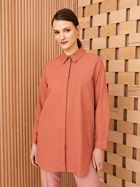 LCW Modest Tunique Chemise Unie à Manches Longues pour Femmes - S3DI58Z8-S79