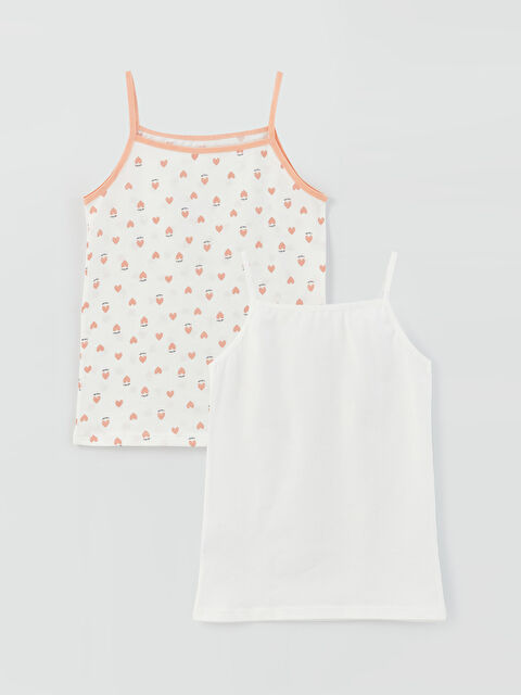 LCW Kids Square Collar Suspended Cotton Girls' Athlete 2 Pack - S3DL67Z4-LRA