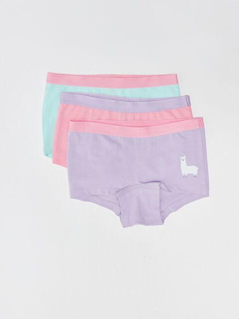 LCW Kids Printed Cotton Girls' Boxer 3-pack - S3DL72Z4-G0W