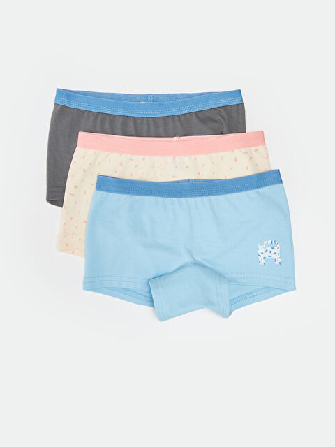 LCW Kids Printed Cotton Girls' Boxer 3-pack - S3DL73Z4-QXH