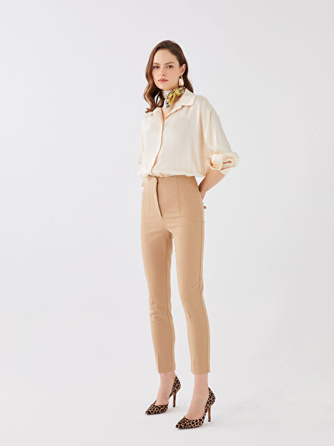 LCW Vision Women's Standard Fit Plain Trousers - S3DL80Z8-GHQ