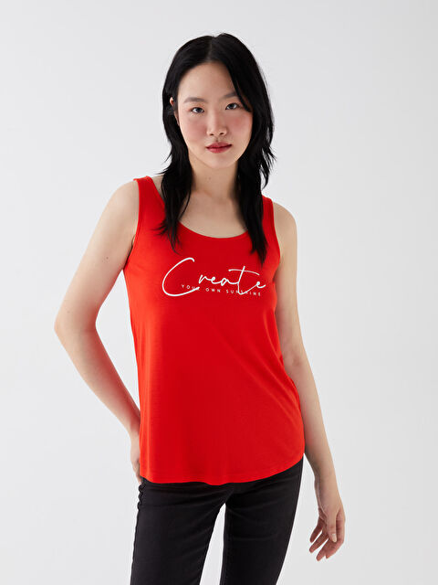 LCW Vision Әйелдерге арналған u мойын принтті майка - S3DP63Z8-R22