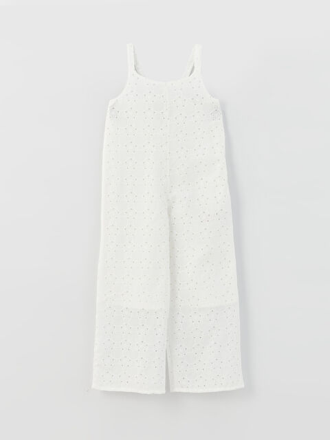 LCW Kids U Neck Scallop Detailed Girl's Jumpsuit - S3DQ55Z4-Q6K