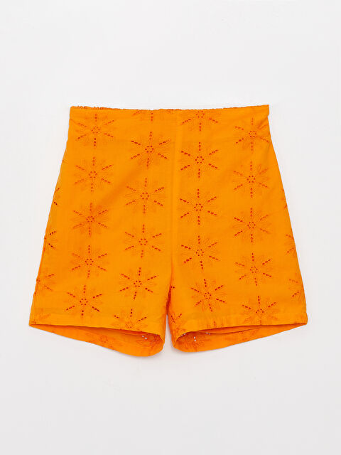 LCW Kids شورت للبنات بخصر مرن وتفاصيل تطريز - S3DR04Z4-FKV