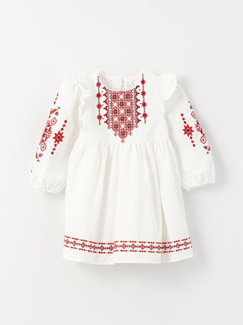 LCW baby Robe pour Bébé Filles à Manches Longues avec Col Rond Brodé - S3DT01Z1-FFB