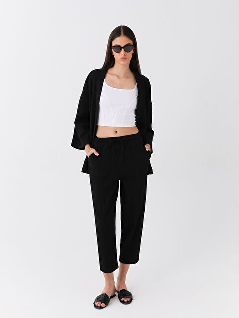 LCW Vision Elasticated Waist Plain Muslin Women's Trousers - S3DT75Z8-RQN