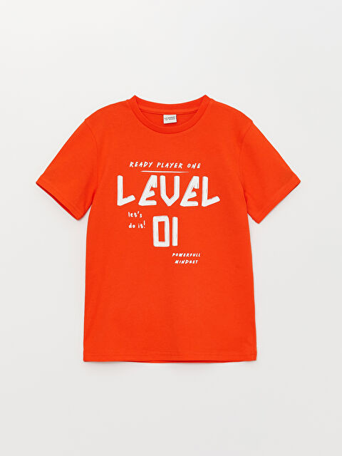 LCW Kids Crew Neck Printed Short Sleeve Boys' T-Shirt - S3DU49Z4-GWZ