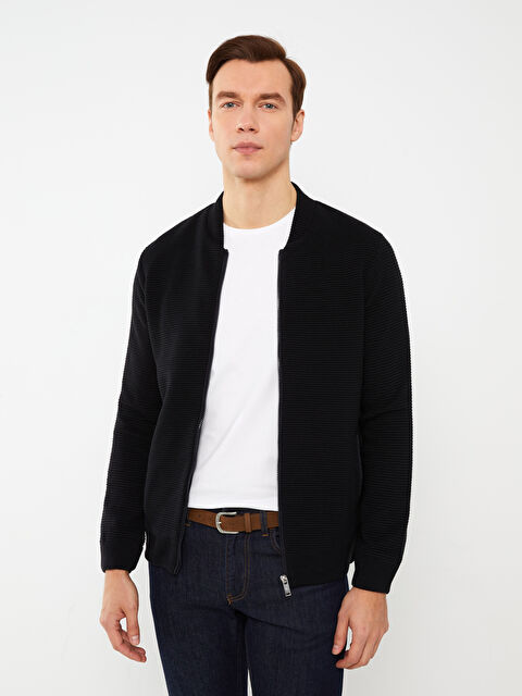 LCWAIKIKI Classic Standard Fit College Collar Men's Knitwear Cardigan - S3DV05Z8-RFH