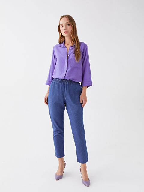 LCWAIKIKI Classic Elasticated Waist Mom Fit Women's Jeans - S3EA86Z8-563