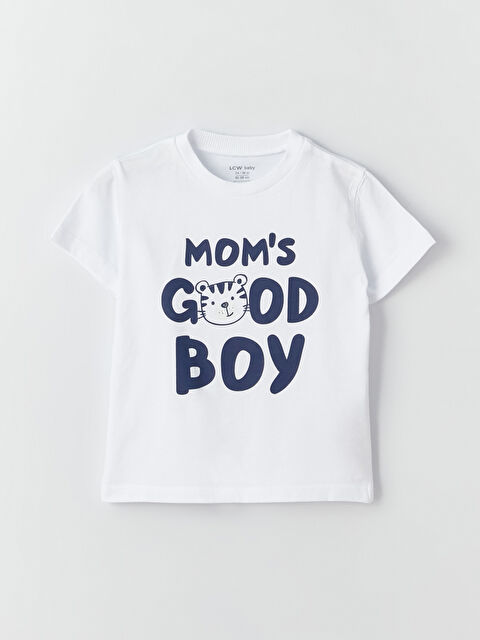 LCW baby Crew Neck Short Sleeve Printed Baby Boys' T-Shirt - S3EA94Z1-Q6K