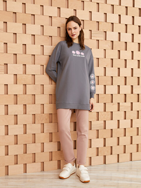 LCW Modest بنطال رياضي سادة إنترلوك خصر مطاطي للسيدات - S3EF65Z8-SFY