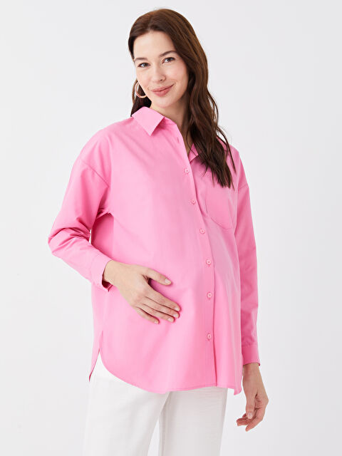 LCWAIKIKI Maternity قميص حمل سادة كم طويل بوبلين - S3EF88Z8-V3E