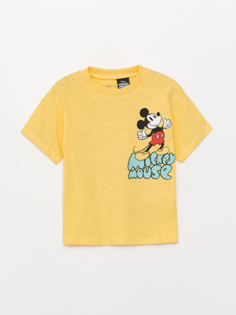 LCW baby Crew Neck Short Sleeve Mickey Mouse Printed Baby Boys' T-Shirt - S3EK87Z1-FXZ