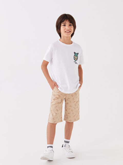 LCW Kids Elastic Waist Printed Boy Bermuda - S3EL70Z4-LQB