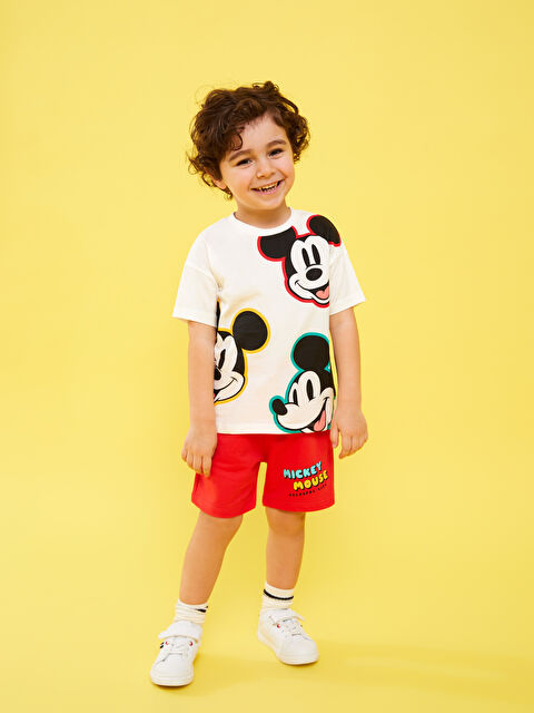 LCW baby Crew Neck Mickey Mouse Printed Baby Boys' 3-Pack - S3EM46Z1-E5X