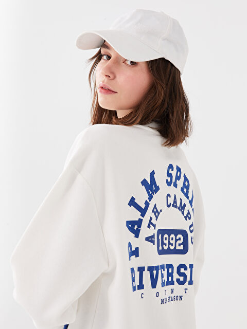 XSIDE College Collar Printed Women's Thick Zippered Sweatshirt - S3EM88Z8-RFC