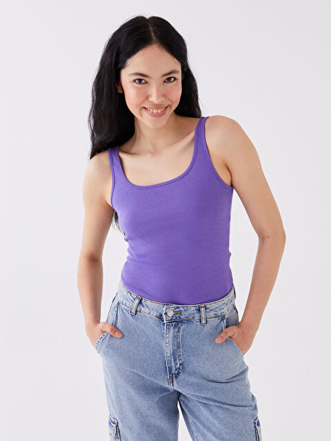 LCW Vision Women's U Neck Plain Tank Top - S3EP12Z8-H2A