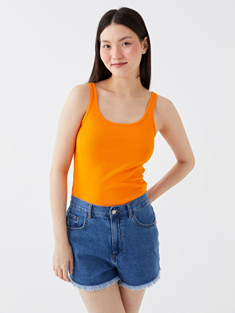 LCW Vision Women's U Neck Plain Tank Top - S3EP12Z8-FJD