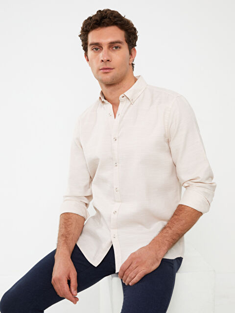 LCW Vision Chemise Pour Hommes Coupe Svelte Dobby Manches Longues - S3FD39Z8-V41