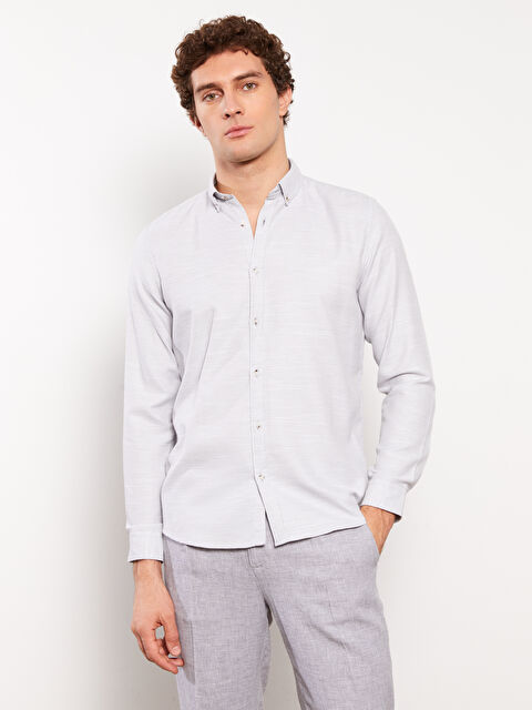 LCW Vision Slim Fit Long Sleeve Dobby Men's Shirt - S3FD39Z8-G2Y