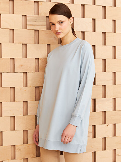 LCW Modest Crew Neck Plain Long Sleeve Women's Sweatshirt Tunic - S3FE36Z8-QXJ