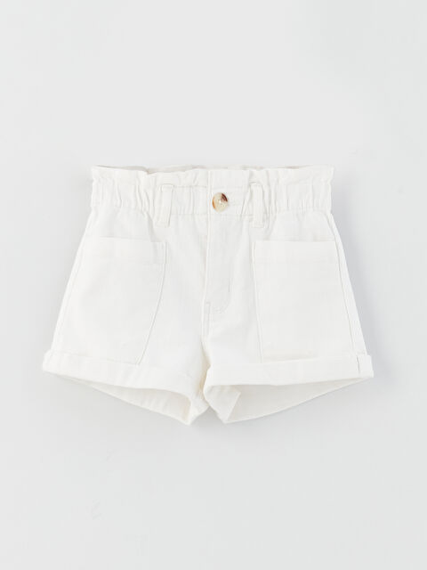 LCW Kids Elasticated Waist Basic Girls' Shorts - S3FG01Z4-FFB