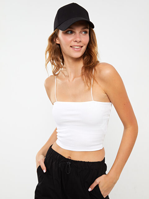 LCW Vision Haut Court Uni à Fines Bretelles pour Femmes à Col Carré - S3FH30Z8-Q6K