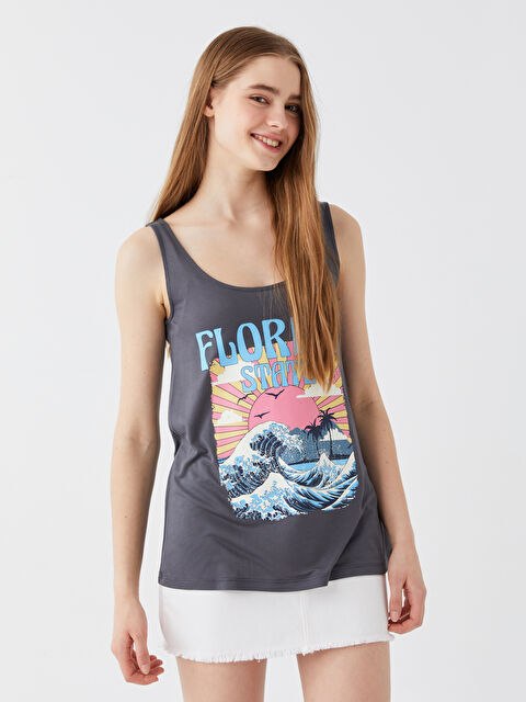 LCW Vision U Neck Printed Women's Tank Top - S3FH77Z8-JNL