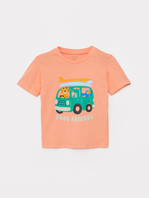 LCW baby Crew Neck Printed Baby Boys' T-Shirt - S3FL51Z1-FJU