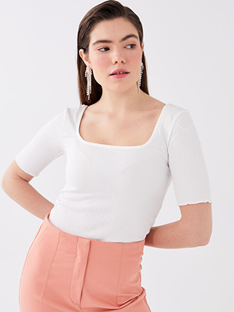 LCW Vision Әйелдерге арналған боди U мойын қысқа жең - S3FP18Z8-FDH