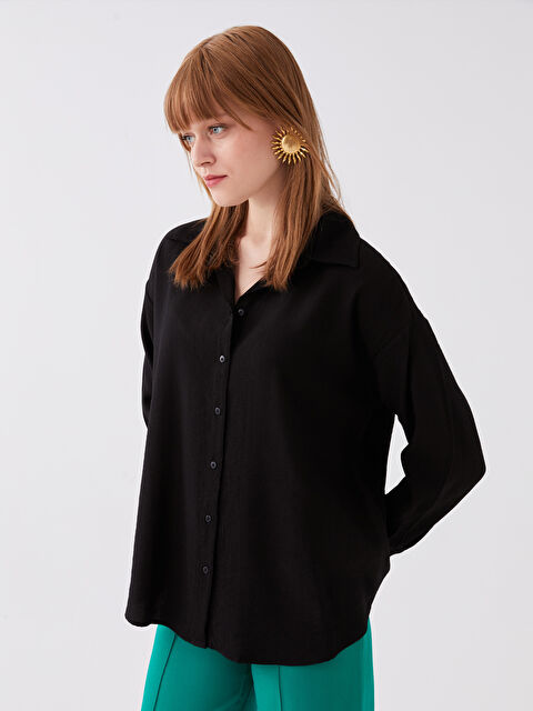 LCW Vision Plain Long Sleeve Oversize Muslin Women's Shirt - S3FR43Z8-CVL