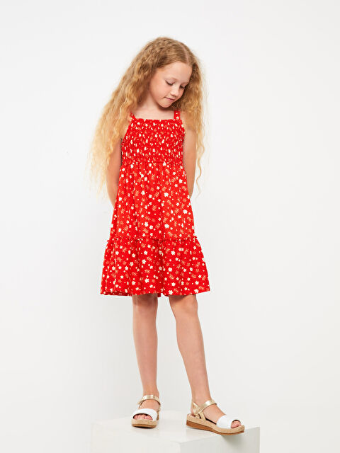 LCW Kids Kare Yaka Desenli Kız Çocuk Elbise - S3FR71Z4-LTQ