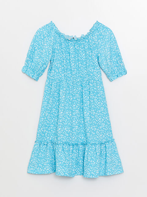 LCW Kids U Neck Patterned Short Sleeve Girls' Dress - S3FR72Z4-LQQ