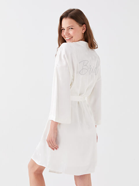 LCW DREAM Şal Yaka Bride Nakışlı Saten Kadın Sabahlık - S3FU47Z8-FDU