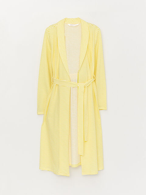 LCW DREAM Şal Yaka Çizgili Uzun Kollu Hamile Sabahlık - S3FU56Z8-LUG