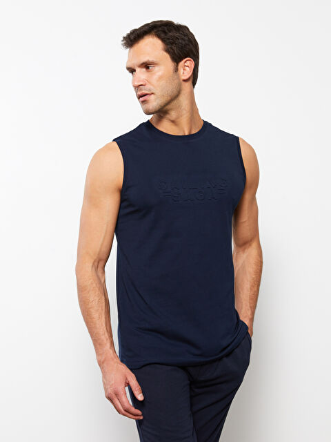 LCWAIKIKI Classic تيشيرت بدون أكمام مطبوع برقبة دائرية جيرسي للرجال - S3FV80Z8-DWP