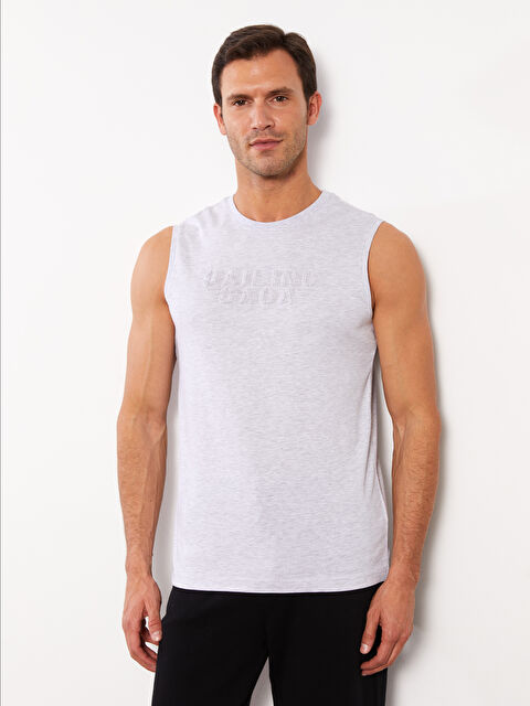 LCWAIKIKI Classic Crew Neck Printed Jersey Men's Sleeveless T-Shirt - S3FV80Z8-DFL