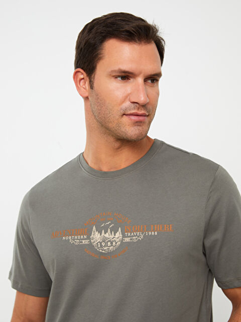 SOUTHBLUE Crew Neck Short Sleeve Printed Combed Cotton Men's T-shirt - S3G078Z8-P5X