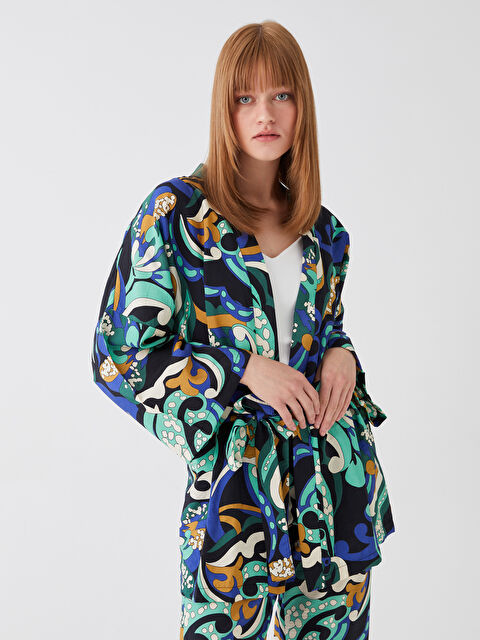 LCW Vision Şal Yaka Desenli Oversize Kadın Kimono - S3G273Z8-LQQ