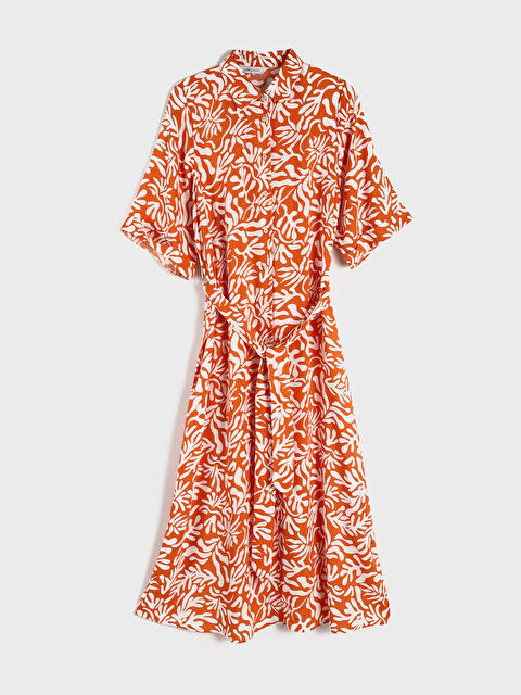 LCW Vision Patterned Shirt Dress - S3G293Z8-LSR