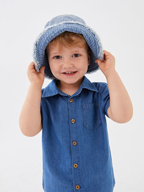 LCW ECO Short Sleeve Basic Baby Boy Jean Shirt - S3G370Z1-LR1
