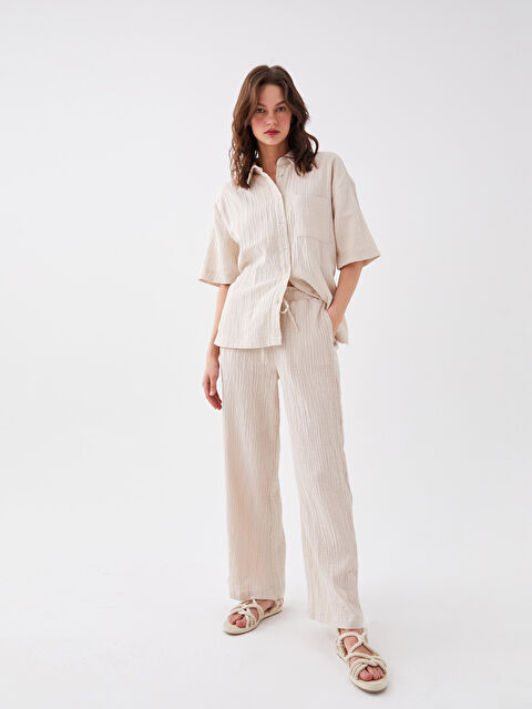 LCW Vision Elasticated Waist Relaxed Fit Women's Trousers - S3G803Z8-V3X