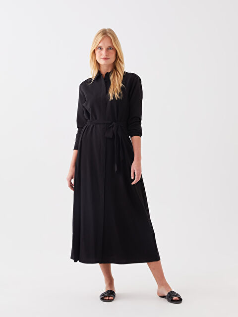 LCWAIKIKI Classic Plain Long Sleeve Women's Shirt Dress - S3G850Z8-CVL