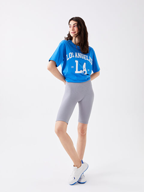 LCW Vision ليجن رياضي قصير سادة بدون خياطة بخصر مرن للسيدات - S3G896Z8-QYE