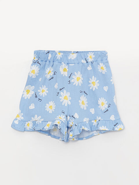 LCW baby Beli Lastikli Baskılı Kız Bebek Şort - S3GA62Z1-LQQ